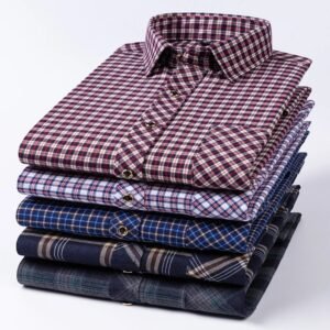 Cotton Flannel Shirts for Men – Long Sleeve
