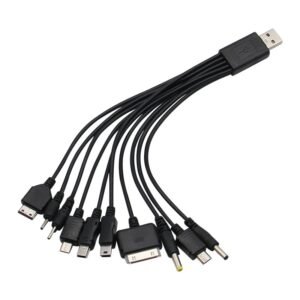 Universal USB to Multi-Plug Cell Phone Charger Cable (10-in-1)